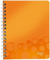 Leitz Caiet de birou WOW, PP, A5, cu spira, 80 coli, dictando, Leitz portocaliu metalizat E46390044 (46390044)