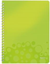 Leitz Caiet de birou WOW, PP, A4, cu spira, 80 coli, dictando, Leitz verde metalizat E46370064 (46370064)