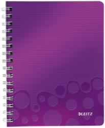 Leitz Caiet de birou WOW, PP, certificare FSC, reciclabil, A5, 80 coli, cu spira, dictando, Leitz mov E46390062 (46390062)
