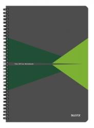Leitz Caiet de birou Office, PP, certificare FSC, reciclabil, A4, 90 coli, cu spira, matematica, Leitz verde E44951055 (44950055)