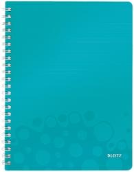 Leitz Caiet de birou WOW, PP, certificare FSC, reciclabil, A4, 80 coli, cu spira, matematica, Leitz turcoaz E46380051 (46380051)