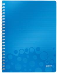 Leitz Caiet de birou WOW, PP, certificare FSC, reciclabil, A4, 80 coli, cu spira, matematica, Leitz albastru E46380036 (46380036)