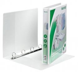 Leitz Caiet mecanic Panorama, PP/PP, partial reciclat, certificare FSC, A4 MAXI, mecansim 4DR, inel 25 mm, alb, Leitz E42840001 (42840001)