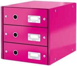 Leitz Suport cu 3 sertare Click & Store WOW Leitz roz metalizat E60480023 (60480023)