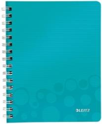 Leitz Caiet de birou WOW, PP, certificare FSC, reciclabil, A5, 80 coli, cu spira, dictando, Leitz turcoaz E46390051 (46390051)