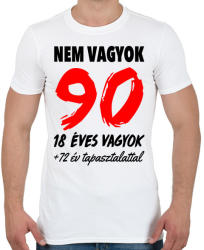 printfashion Nem vagyok 90! - Férfi póló - Fehér (994090)