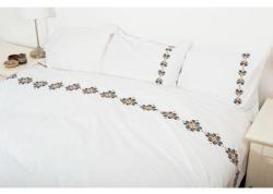 Glitterland Lenjerie de pat dubla brodata, Popular1, 240x260 cm, 6 piese, Alb (GL-300) - vexio