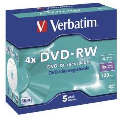 Verbatim Pachet cu discuri pentru stocare de informatii , Verbatim , DVD/R 4x 4.7GB , 5 bucati , argintiu (43285) - vexio
