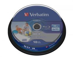 Verbatim BD-R SL Datalife 25GB 6x Wide Inkjet Printable, 10 buc (43804) - vexio