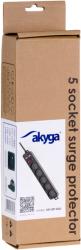 Akyga 5 Plug + 2 USB 1,5 m (AK-SP-05U)