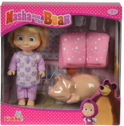 Simba Toys Mása és a medve - Mása lefekvés előtt játékbaba - 12 cm