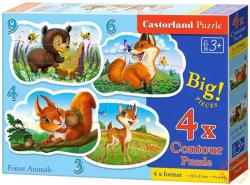 Castorland Sziluett puzzle - Erdő állatai 3,4,6,9 db-os (B-005079)