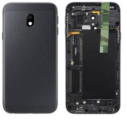 tel-szalk-005774 Samsung Galaxy J3 (2017) J330 fekete akkufedél, hátlap (tel-szalk-005774)