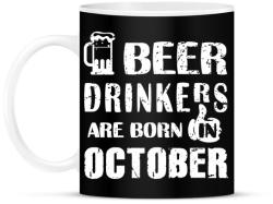 printfashion A sörivók októberben születtek - Bögre - Fekete (997869)