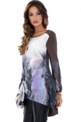 RohBoutique Bluza gri, ROH, cu imprimeu floral - DR3620