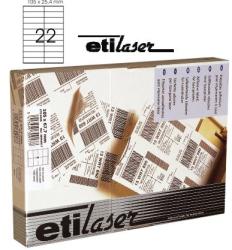 Etilux Etichete autoadezive 22/A4, 105 x 25, 4 mm, 200 coli/top, ETILASER - albe alb A4 Etichete autocolante 22/A4 200 coli/top (30900025)