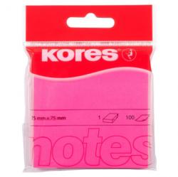 Kores Notes Adeziv 75 x 75 mm roz neon 100 File Kores roz Notes autoadeziv 75x75 mm (KO47075)