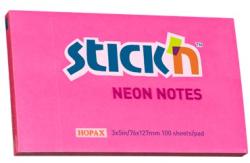 Hopax Notes autoadeziv 76 x 127 mm, 100 file, Stick"n - roz neon roz Notes autoadeziv 76x127 mm (HO-21169)