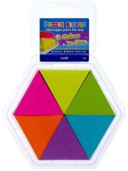 Hopax Notes autoadeziv 43 x 50 mm, Stick"n Puzzle - 6 culori fluorescente (HO-21369)