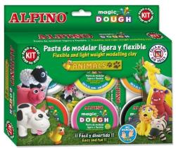 ALPINO Kit 6 culori x 40gr plastilina magica + 4 seturi accesorii, ALPINO Animals (MS-DP000139)