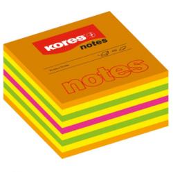 Kores Notes Adeziv 75 x 75 mm Neon Mixt 450 File Kores Cub notes 75x75 mm asortate (KO48465)