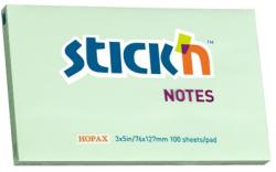 Hopax Notes autoadeziv 76 x 127 mm, 100 file, Stick"n - verde pastel verde Notes autoadeziv 76x127 mm (HO-21156)