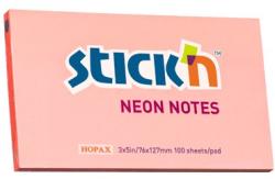 Hopax Notes autoadeziv 76 x 127 mm, 100 file, Stick"n - corai neon roz Notes autoadeziv 76x127 mm (HO-21170)