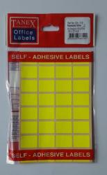 Tanex Etichete autoadezive color, 16 x 22 mm, 320 buc/set, Tanex - galben fluorescent galben Etichete autocolante (TX-OFC-110-YE)