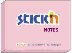 Hopax Notes autoadeziv 76 x 101 mm, 100 file, Stick"n - roz pastel (HO-21151)