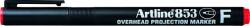 Artline OHP Permanent marker ARTLINE 853, varf fin - 0.5mm - rosu (EK-853-RE) - viamond