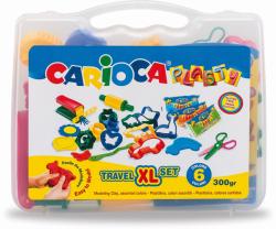 CARIOCA Kit 3 culori x 50gr plastilina + 8 forme modelaj + accesorii, CARIOCA Plasty (CA-43263)