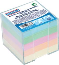 Donau Cub hartie cu suport plastic, 92x92x82mm, DONAU - hartie culori pastel asortate Cub notes cu suport 90x90 mm asortate (DN-7491001-99)