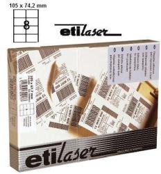 Etilux Etichete autoadezive 8/A4, 105 x 74, 2 mm, 100 coli/top, JETLASCOP - albe 8/A4 alb A4 100 coli/top Etichete autocolante (32300302)
