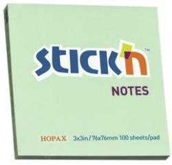 Hopax Notes autoadeziv 76 x 76 mm, 100 file, Stick"n - verde pastel verde Notes autoadeziv 76x76 mm (HO-21150)