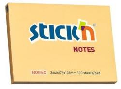 Hopax Notes autoadeziv 76 x 101 mm, 100 file, Stick"n - portocaliu pastel (HO-21392)
