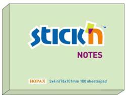Hopax Notes autoadeziv 76 x 101 mm, 100 file, Stick"n - verde pastel (HO-21153)