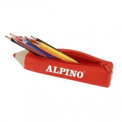 ALPINO Penar cilindric cu fermoar, tip creion, ALPINO rosu Neechipat Clasele 5-8 Penar (MS-UA000152)