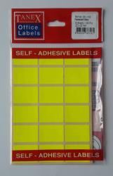 Tanex Etichete autoadezive color, 22 x 32 mm, 180 buc/set, Tanex - galben fluorescent galben Etichete autocolante (TX-OFC-116-YE)