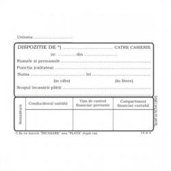 Formulare tipizate Dispozitie plata casierie, format A6, 100 coli/carnet A6 (NL-010777)