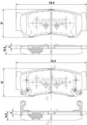 NIPPARTS Set placute frana, frana disc HYUNDAI SANTA FE II (CM) (2005 - 2012) NIPPARTS J3610517