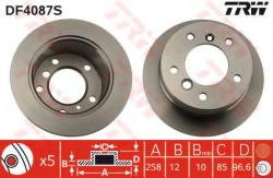 TRW Disc frana MERCEDES G-CLASS (W463) (1989 - 2016) TRW DF4087S