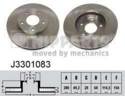 NIPPARTS Disc frana NISSAN ALMERA TINO (V10) (1998 - 2006) NIPPARTS J3301083