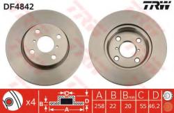 TRW Disc frana TOYOTA YARIS (P13) (2010 - 2016) TRW DF4842