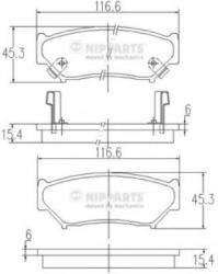 NIPPARTS Set placute frana, frana disc SUZUKI VITARA (ET, TA) (1988 - 1998) NIPPARTS J3608009