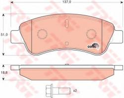 TRW Set placute frana, frana disc PEUGEOT 307 (3A/C) (2000 - 2016) TRW GDB1463