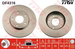 TRW Disc frana NISSAN X-TRAIL (T31) (2007 - 2013) TRW DF4316