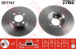 TRW Disc frana FIAT PUNTO Cabriolet (176C) (1994 - 2000) TRW DF1747