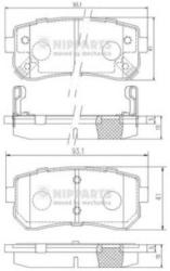 NIPPARTS Set placute frana, frana disc HYUNDAI i20 (PB, PBT) (2008 - 2014) NIPPARTS J3610512