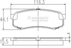 NIPPARTS Set placute frana, frana disc TOYOTA LAND CRUISER (LJ12, KZJ12, TRJ12, KDJ12, GRJ12) (2002 - 2009) NIPPARTS J3612010