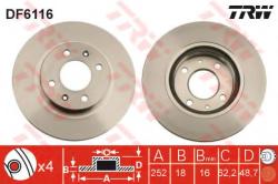 TRW Disc frana KIA PICANTO (TA) (2011 - 2016) TRW DF6116